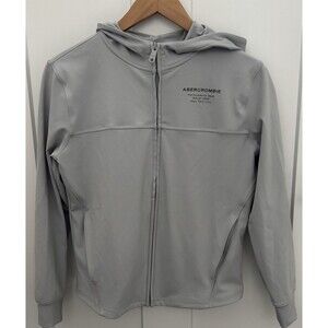 Abercrombie Kids Boys 11/12 Light Gray Performance Full Zip Jacket